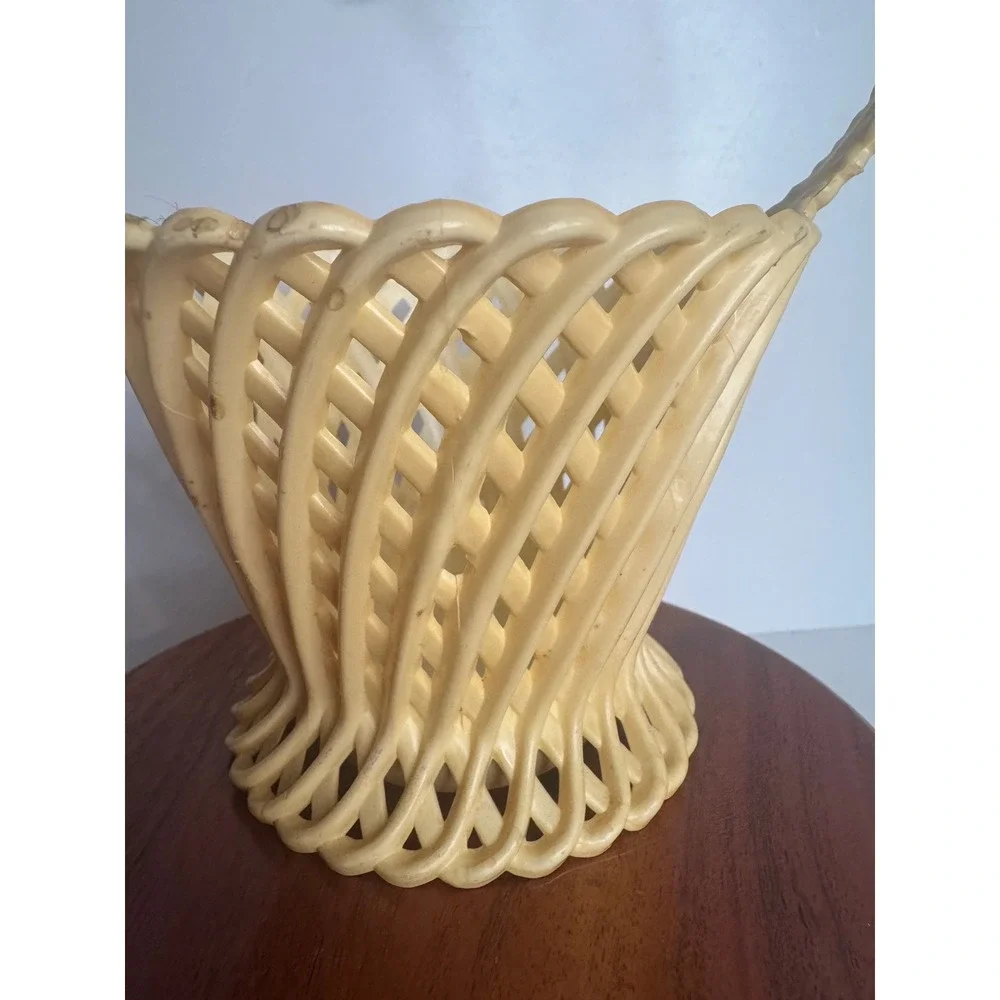 EMSA West Germany Woven Plastic Easter Basket Vintage Mid Century